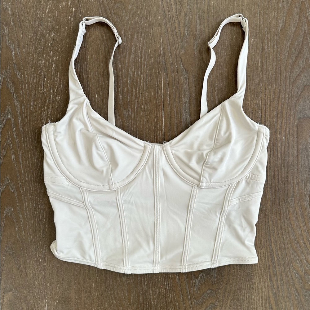 GILLY HICKS HOLLISTER  WHITE CORSET TANK TOP